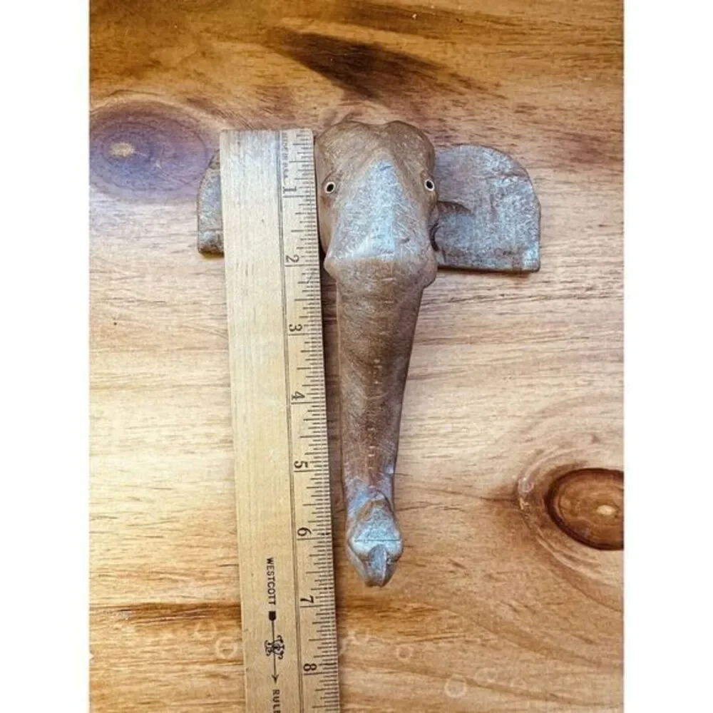 Vintage Wooden Brown Elephant‎ 6.5